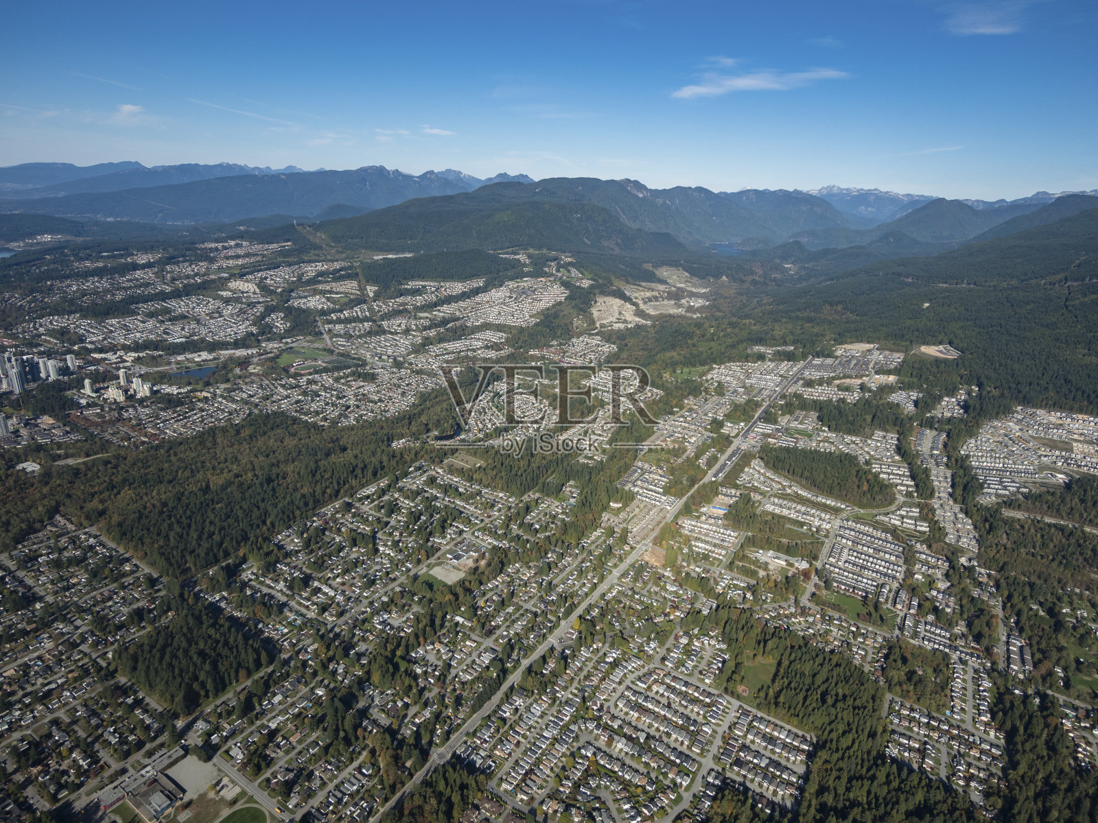 加拿大科quitlam市伯克山航拍照片照片摄影图片