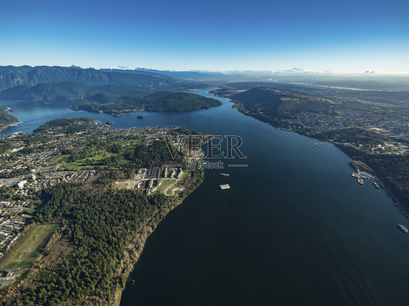 加拿大本拿比和穆迪港的航拍照片照片摄影图片