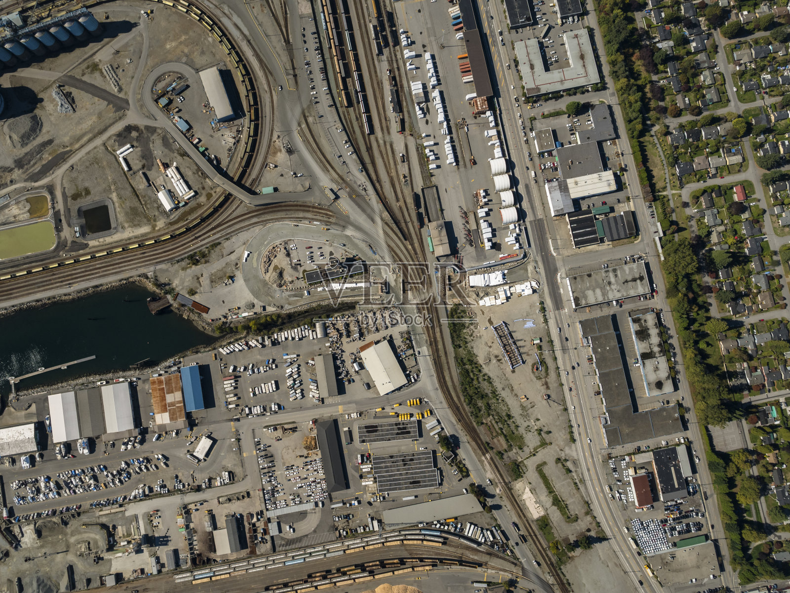 加拿大大温哥华海滨工业区航拍照片照片摄影图片