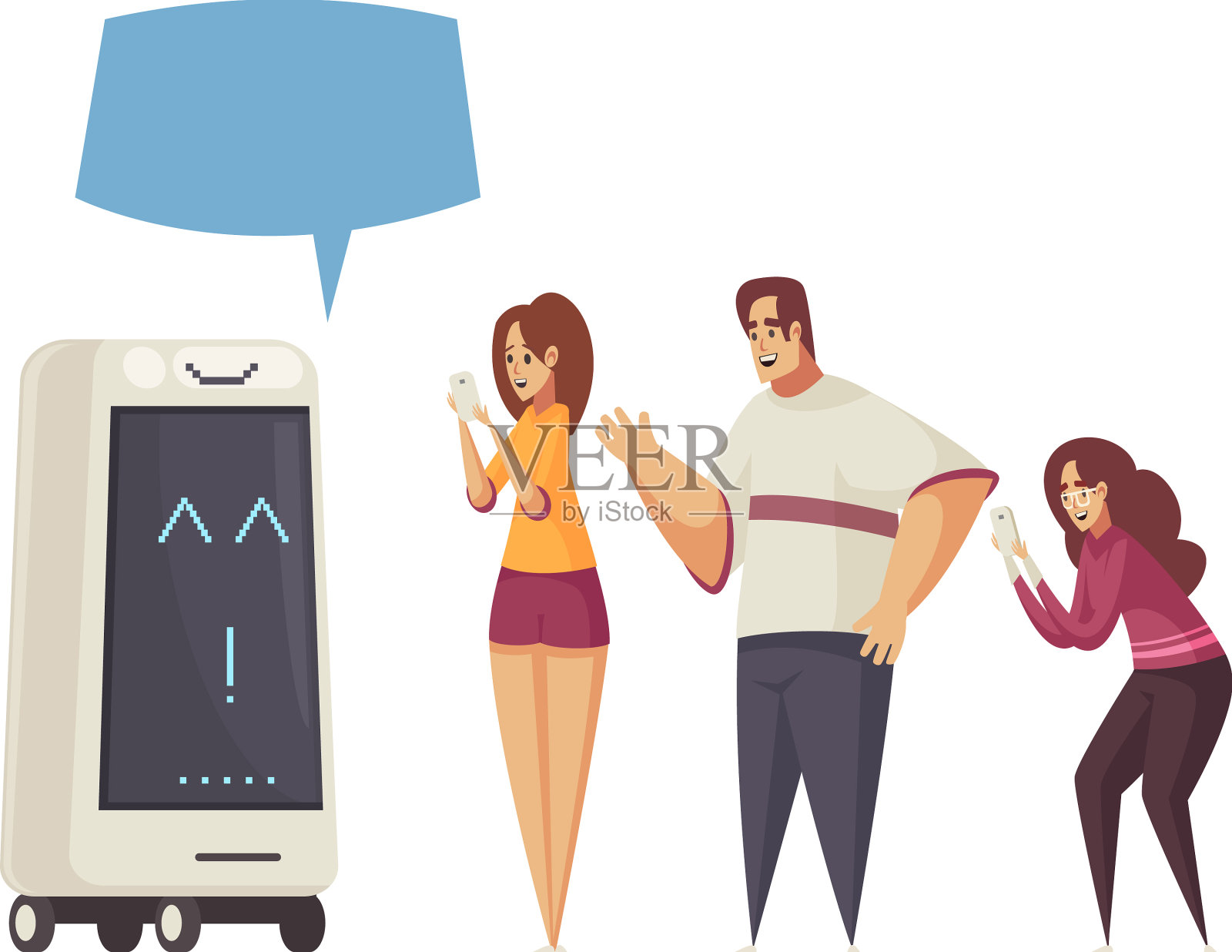 机器人向导游览组合设计元素图片