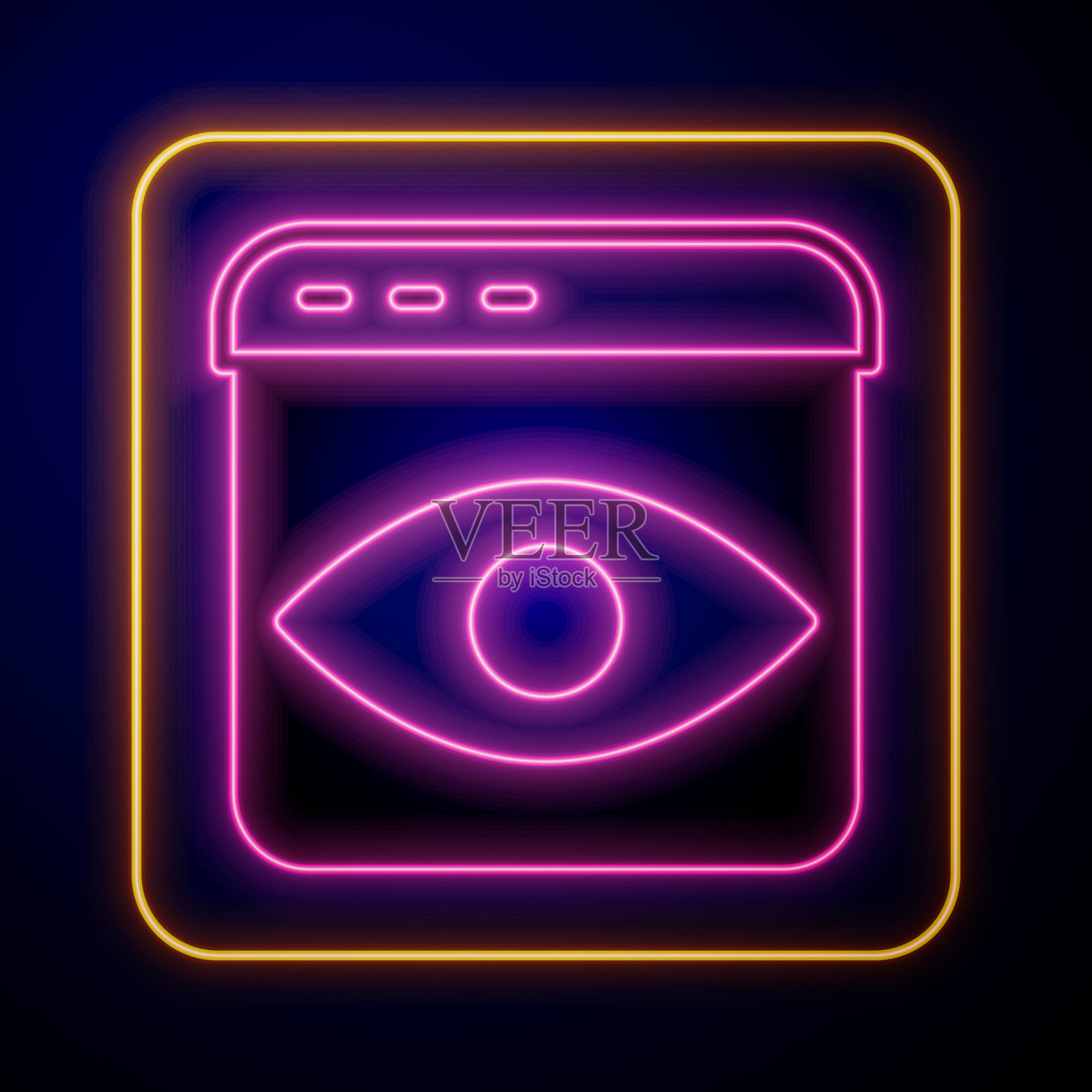 发光的霓虹灯个人信息收集图标孤立在黑色背景上。收集个人资料。向量插画图片素材