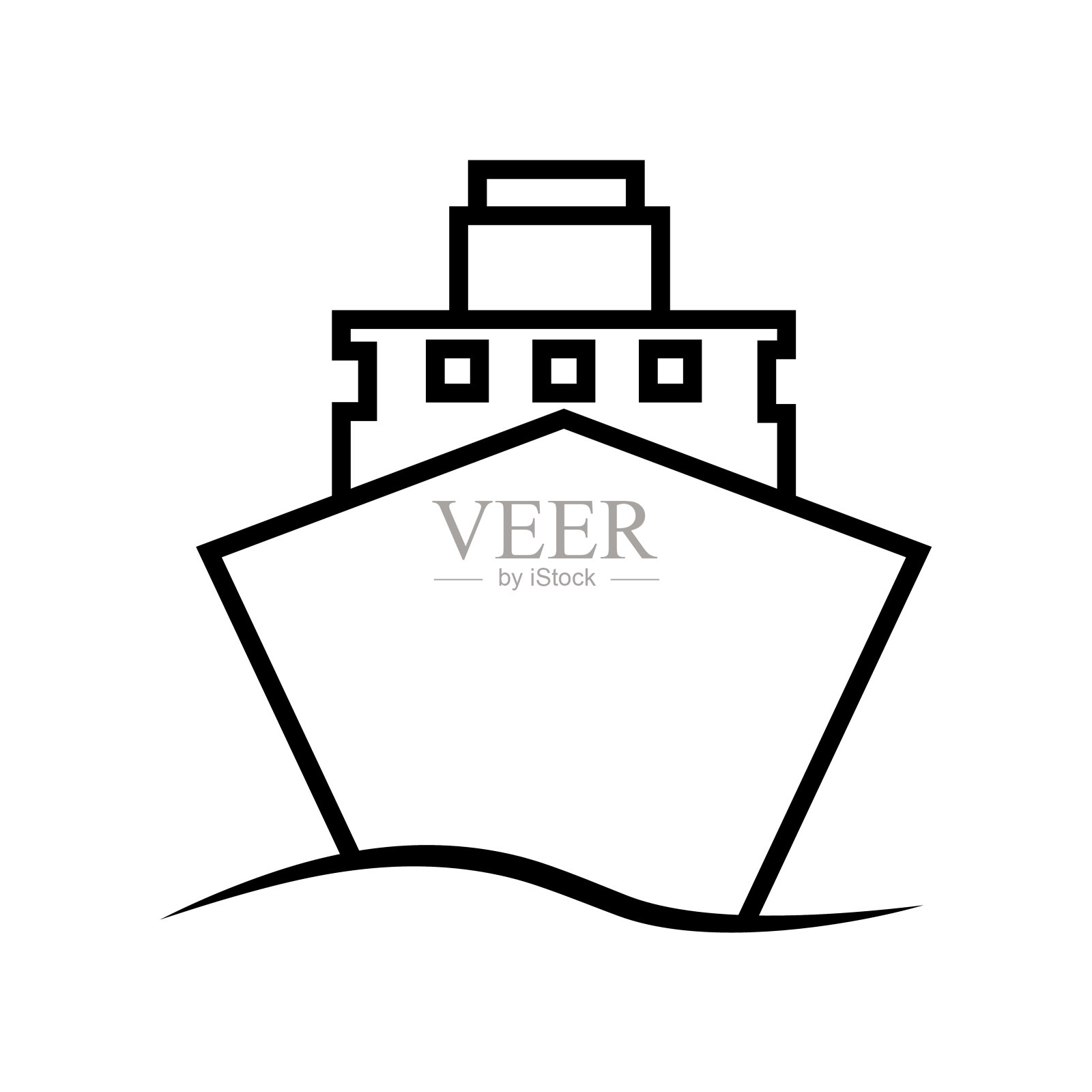 船行图标，航运由海矢量标志孤立在白色背景图标素材