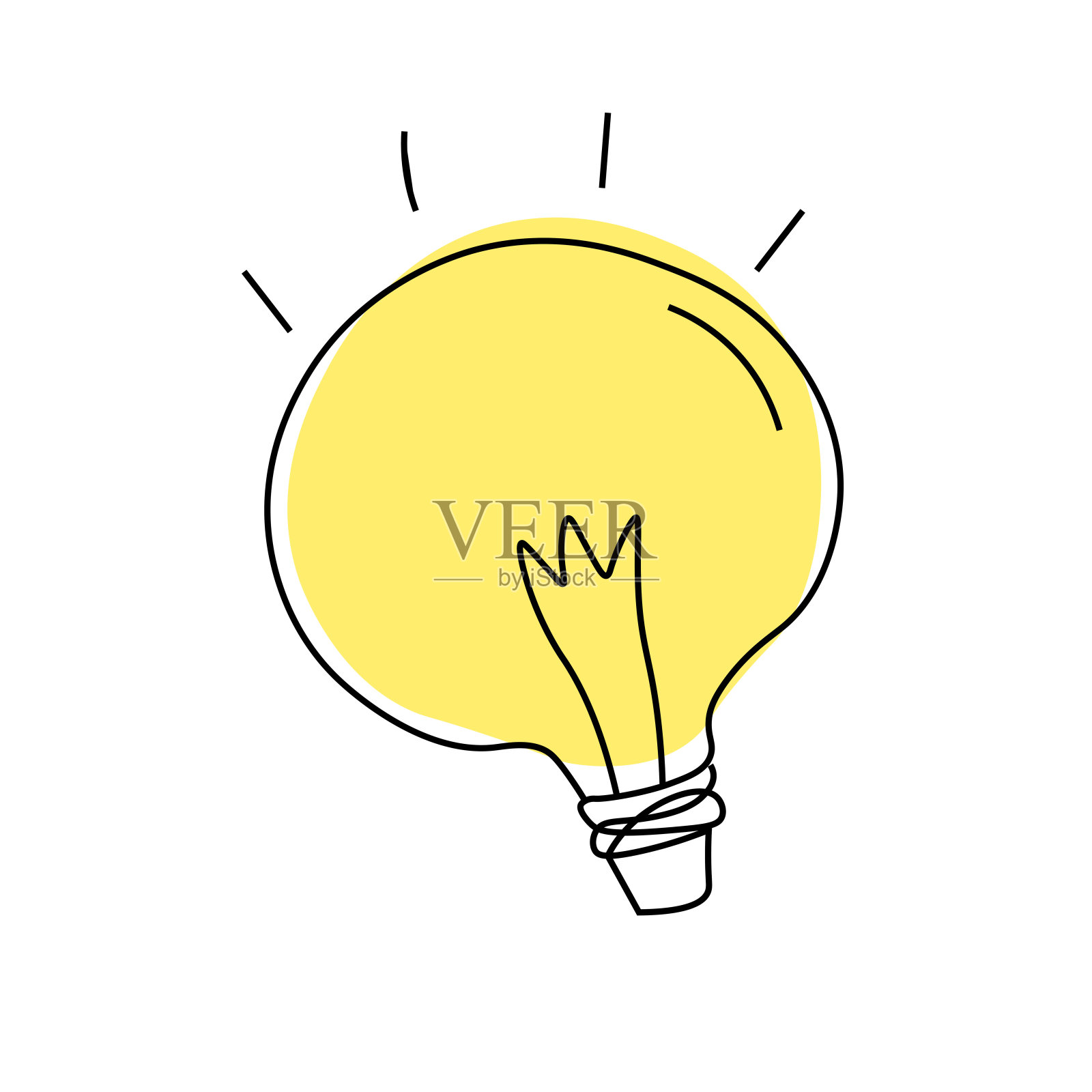黄色灯泡卡通插画图片素材