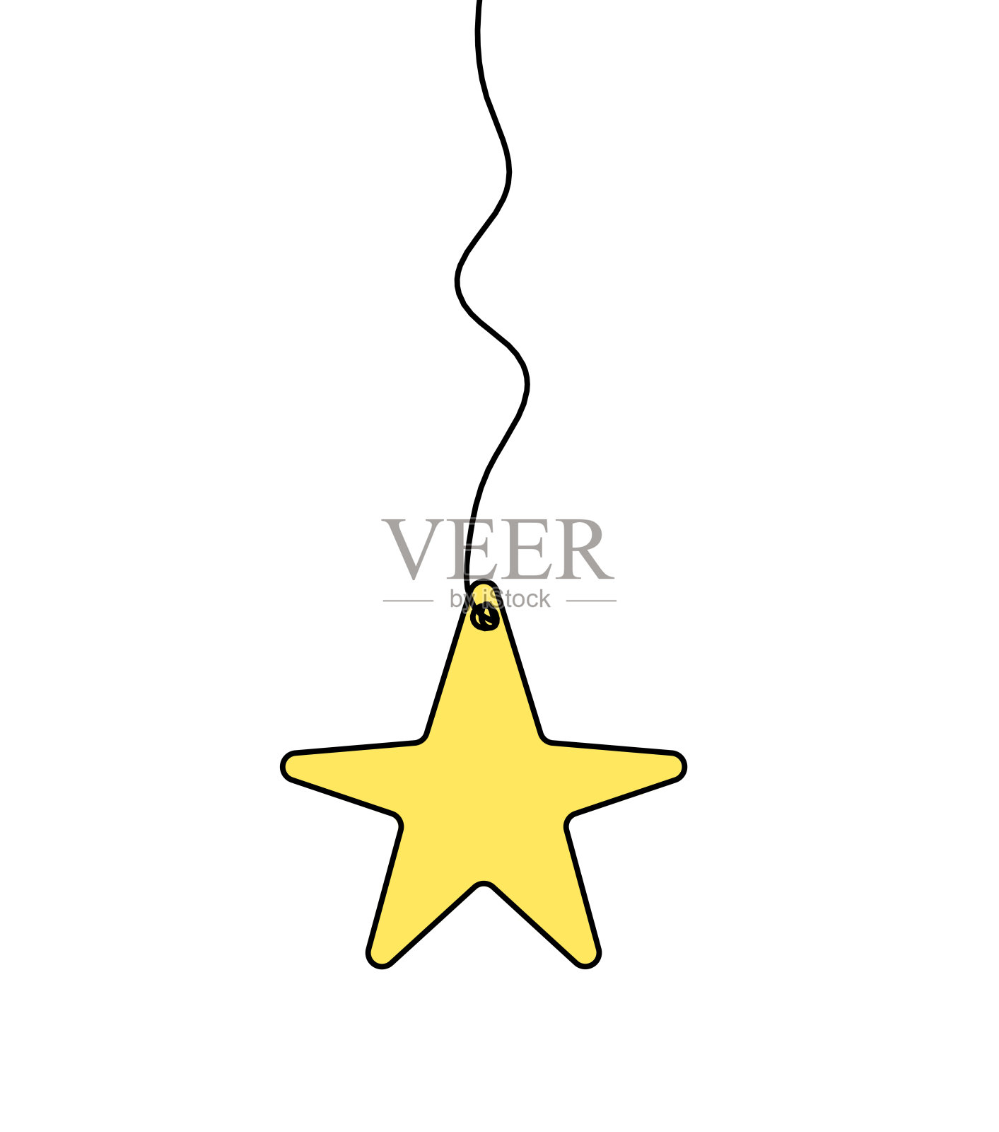 在白色背景上以抽象色星作为线描设计元素图片