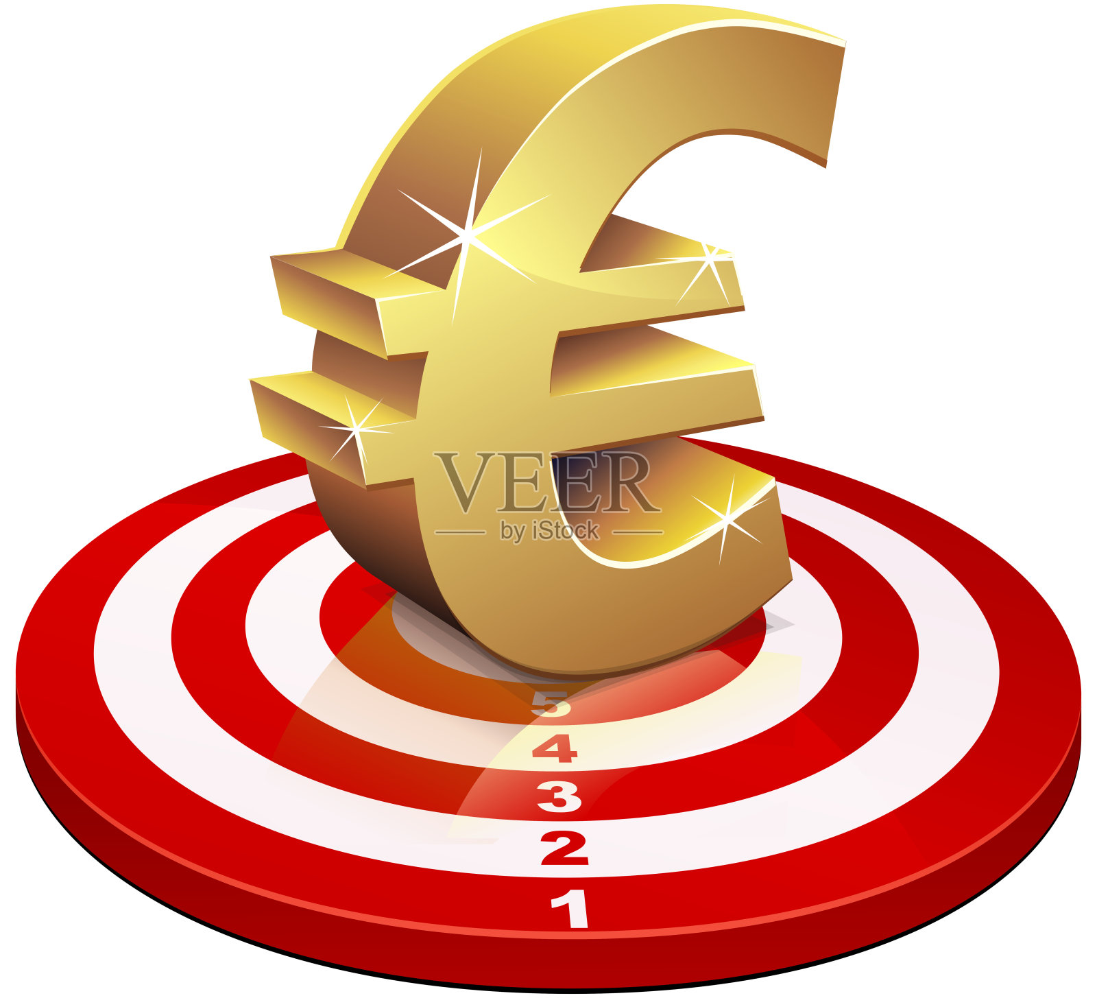 利润目标(欧元)插画图片素材