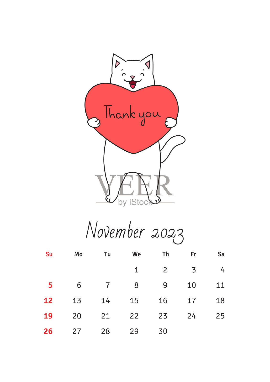 2023年11月日历插画图片素材