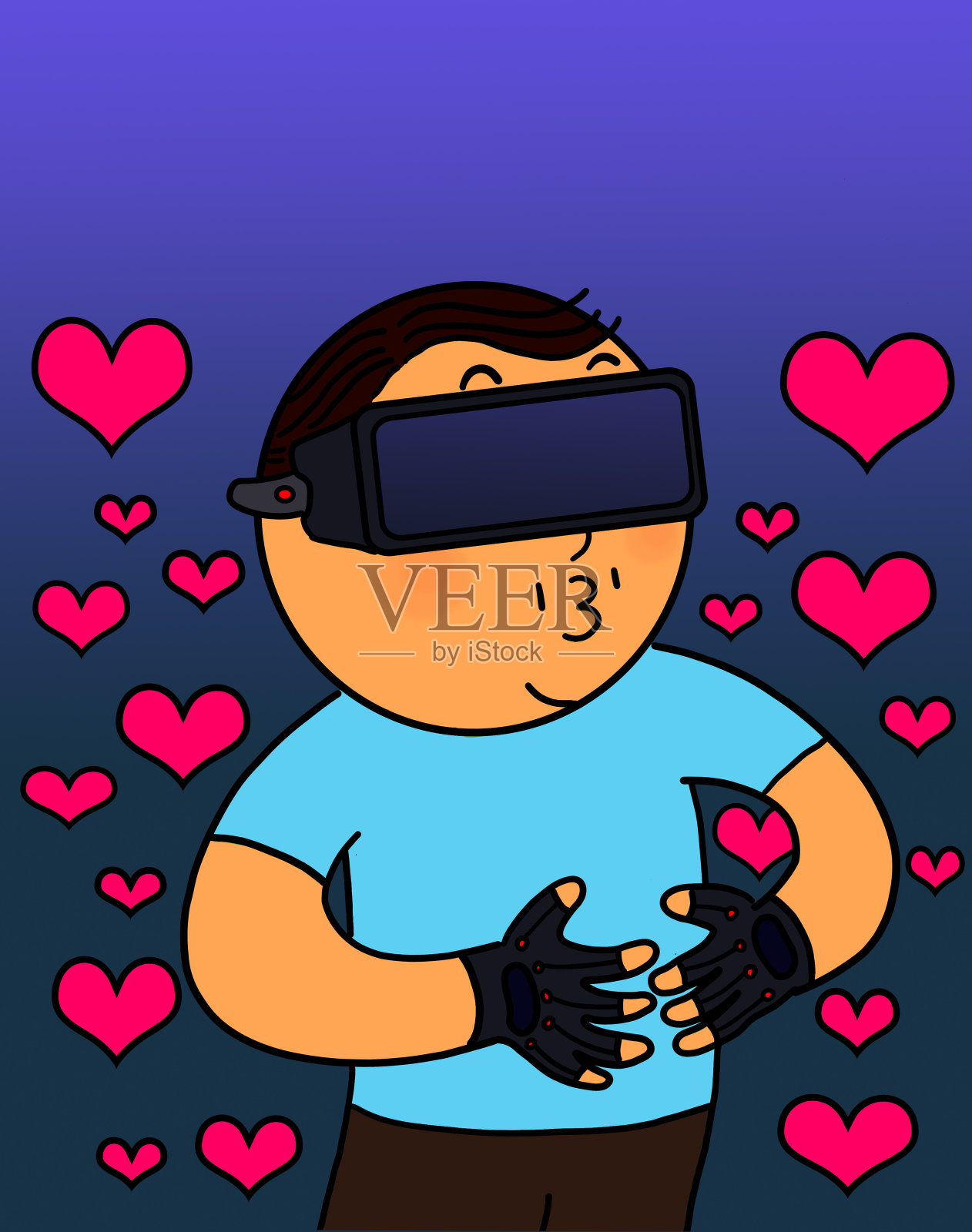 虚拟现实眼镜插画图片素材