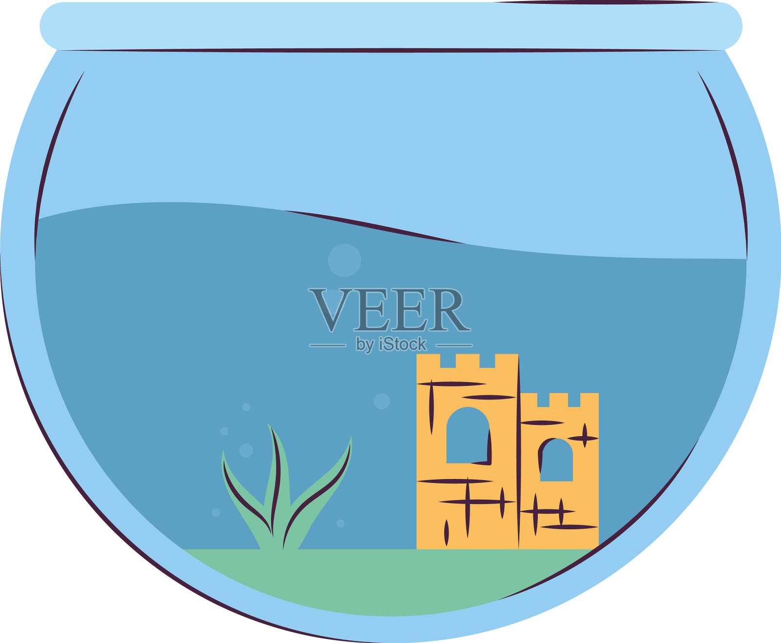 可爱的鱼缸的设计设计元素图片