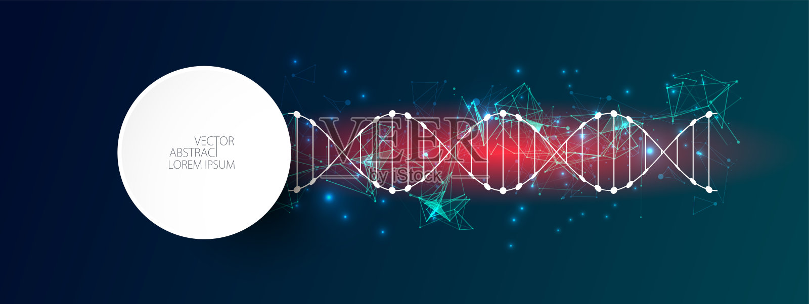 用于设计的抽象未来主义背景，带有DNA分子的科学模板、壁纸或banner插画图片素材