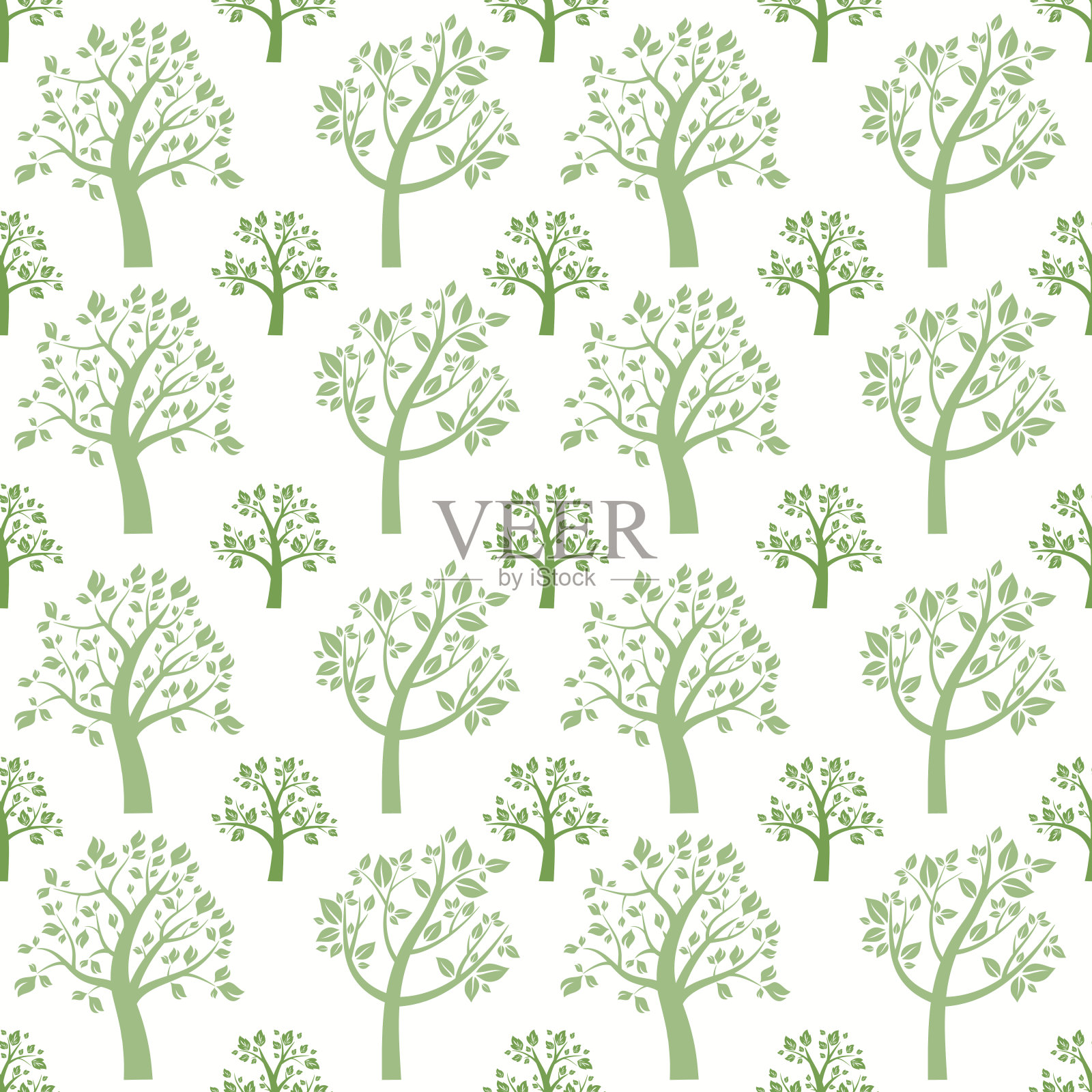 无缝模式的背景。青树轮廓插画图片素材