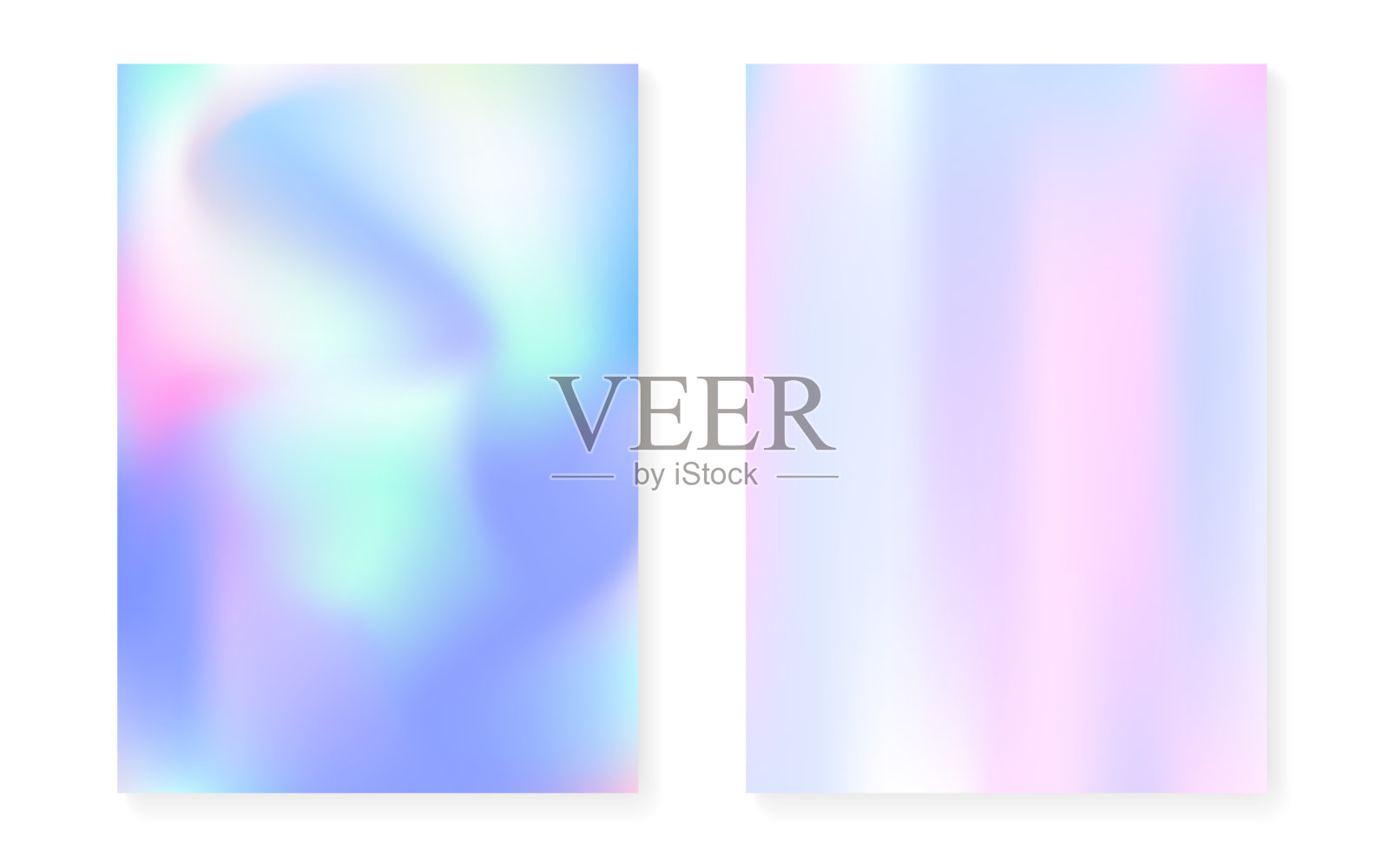 全息封面设置全息图梯度背景。插画图片素材