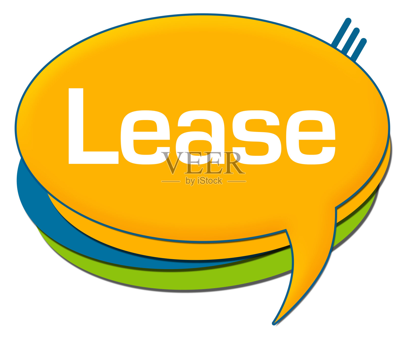 租赁黄绿蓝圆角评论符号插画图片素材