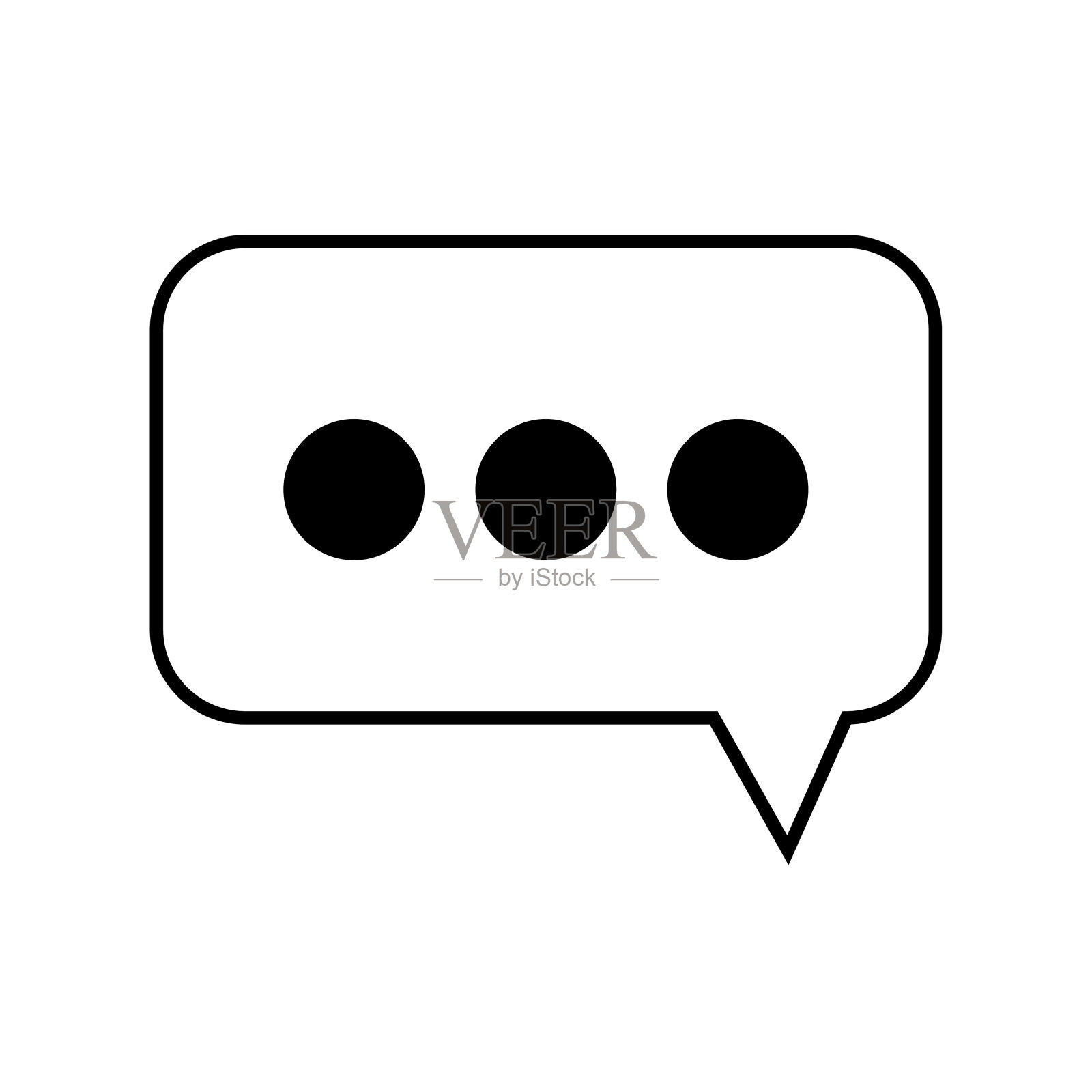 聊天框的图标。省略符号。对话的象征。大纲的艺术。沟通的信息。矢量插图。股票的形象。插画图片素材