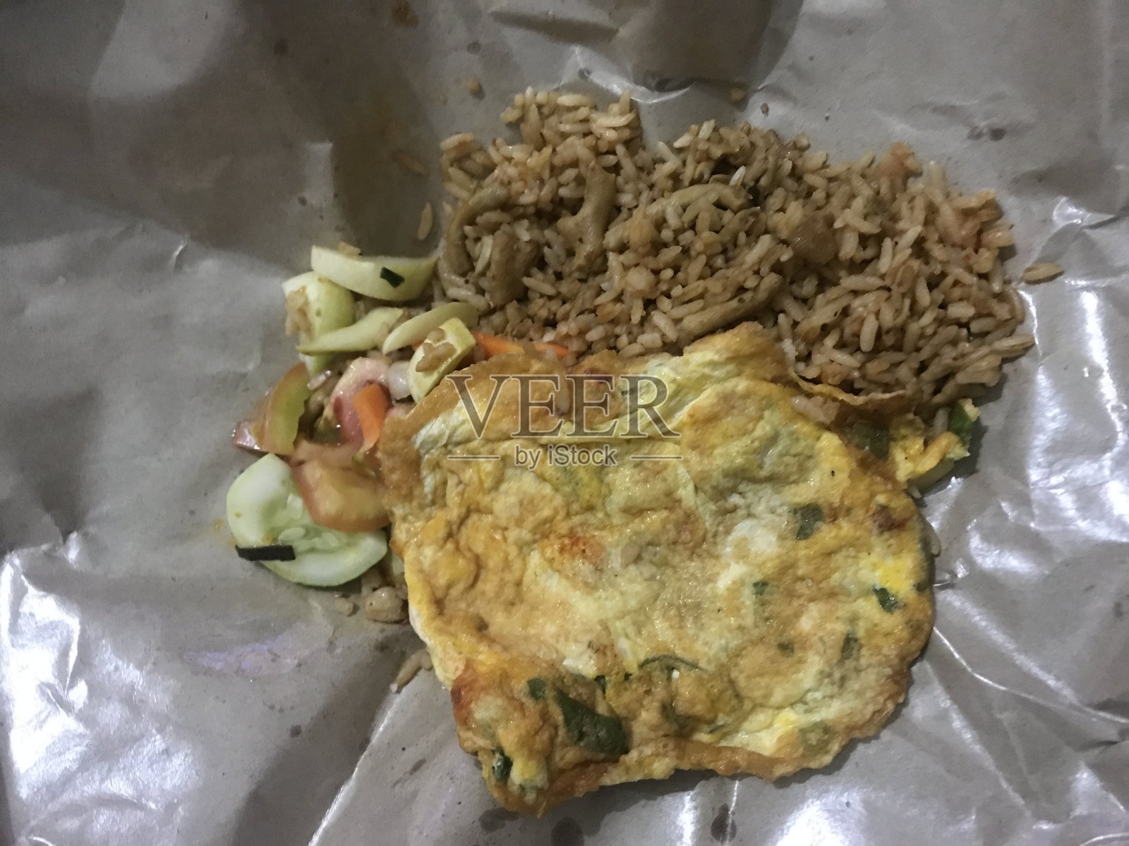 肠炒饭照片摄影图片