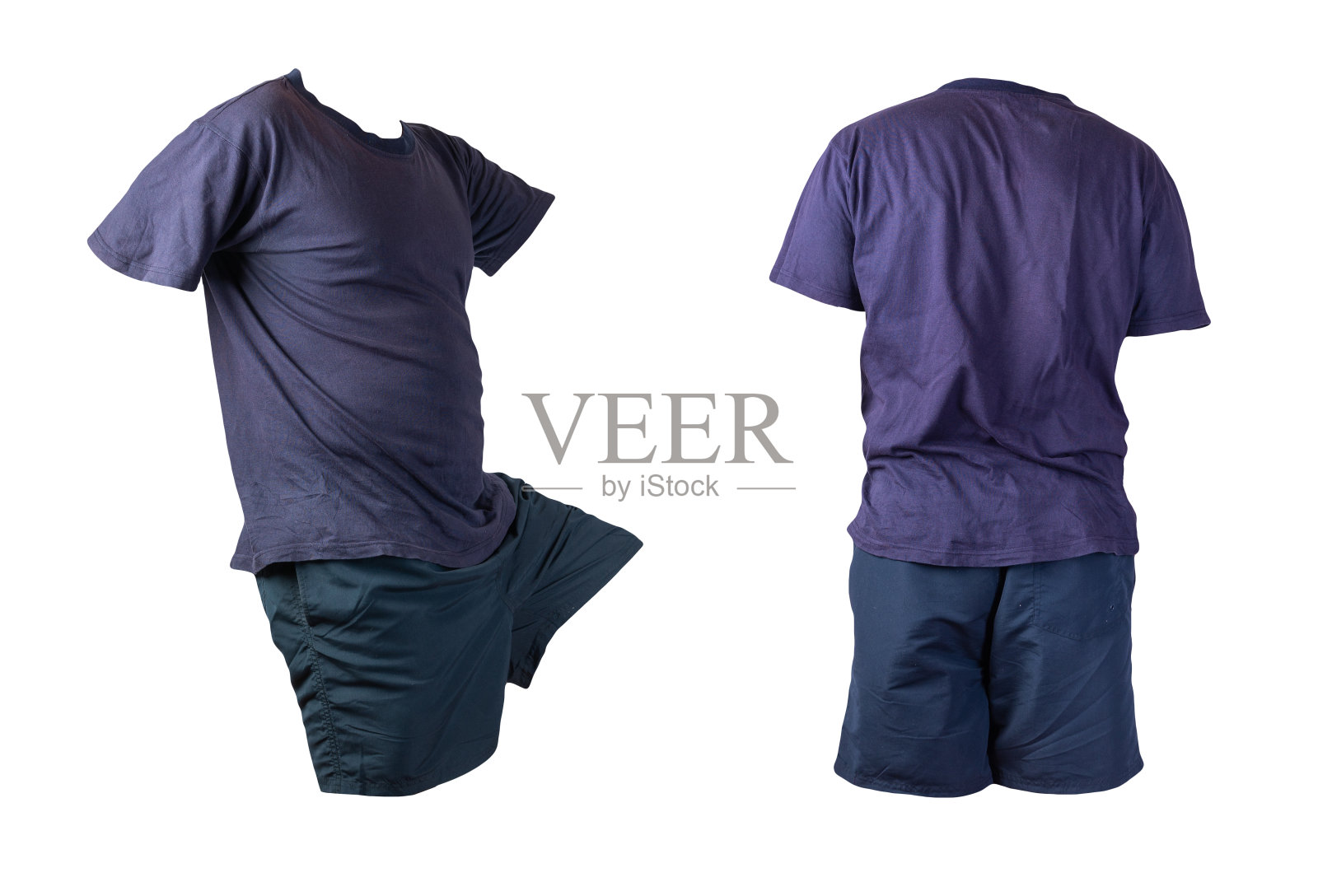 男子运动短裤和t恤孤立在白色背景上照片摄影图片