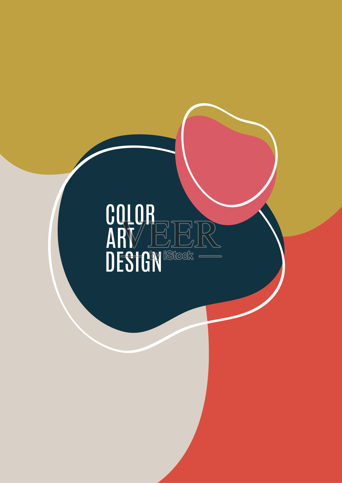 重叠圆形抽象形状和线条背景。墙纸横幅背景或着陆页的创意设计。向量插画图片素材