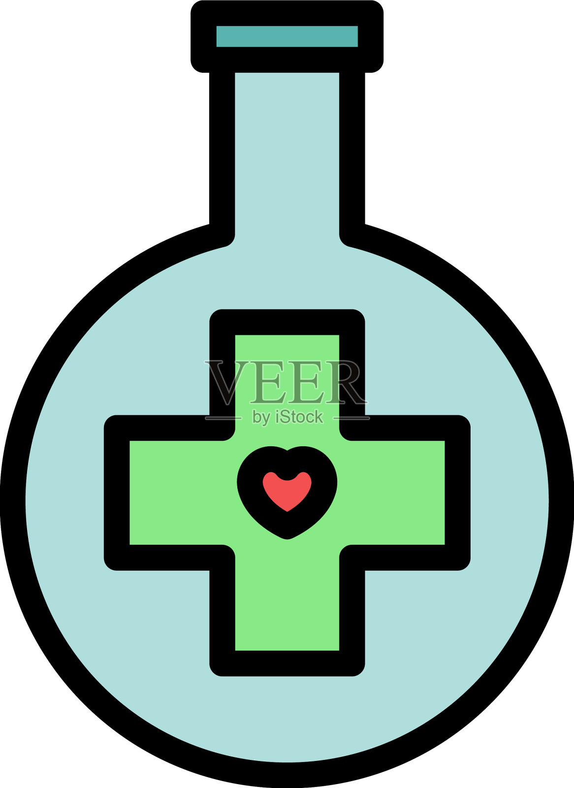 医疗捐赠图标颜色轮廓插画图片素材