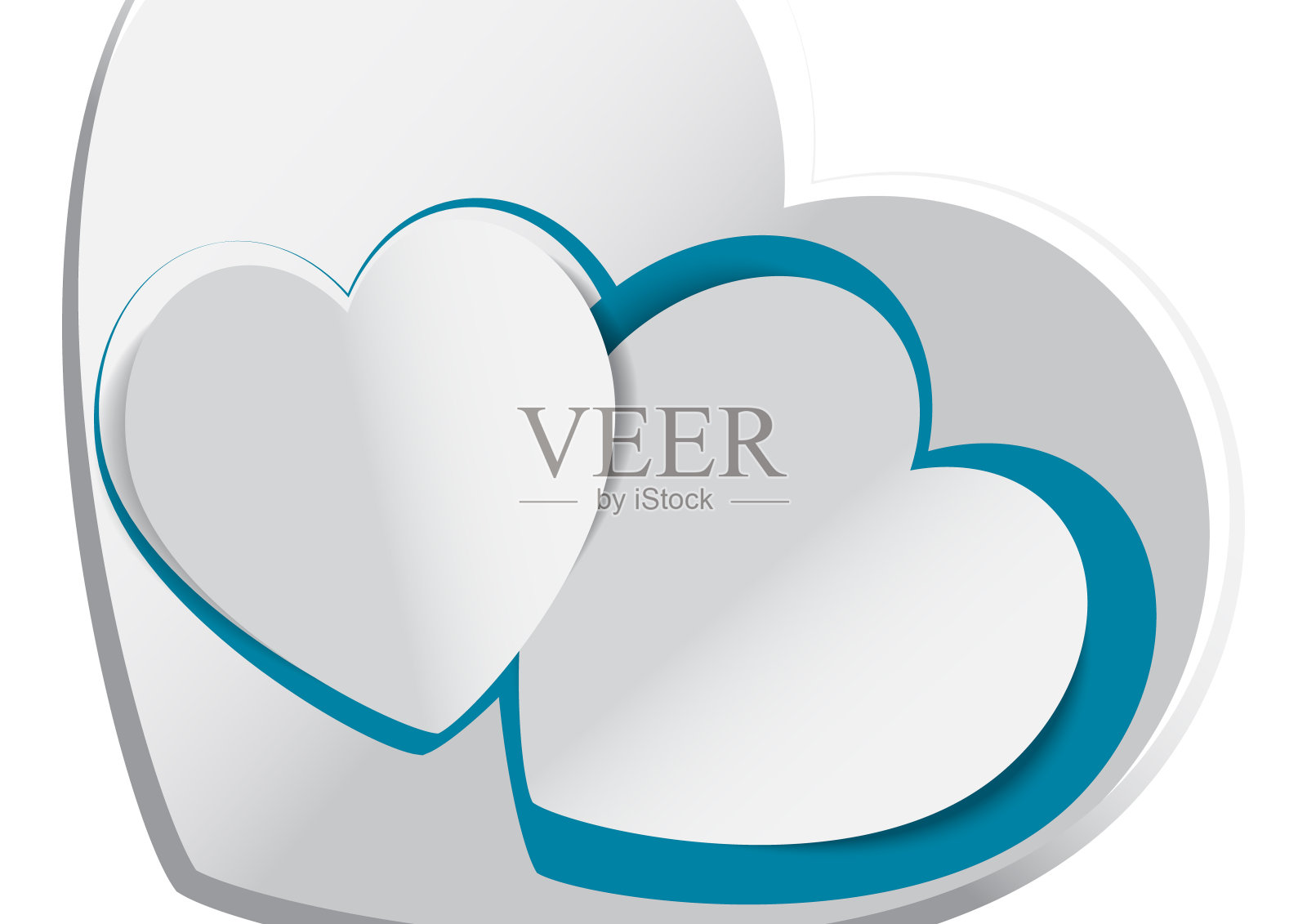 情人节概念背景，纸心。向量。可爱的爱情销售横幅或贺卡插画图片素材