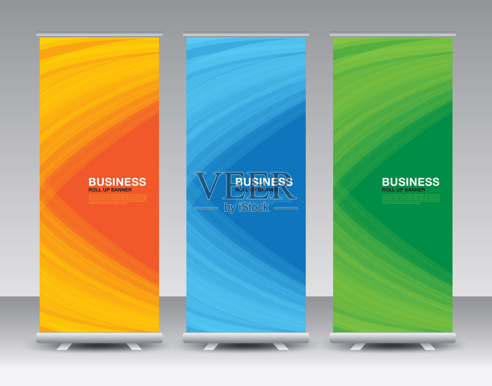 业务卷起集。卷起横幅设计。波浪抽象背景模板。旗帜架或旗帜设计。j旗，x的立场，x横幅，展览展示，立场设计，传单，海报，广告，矢量插画图片素材