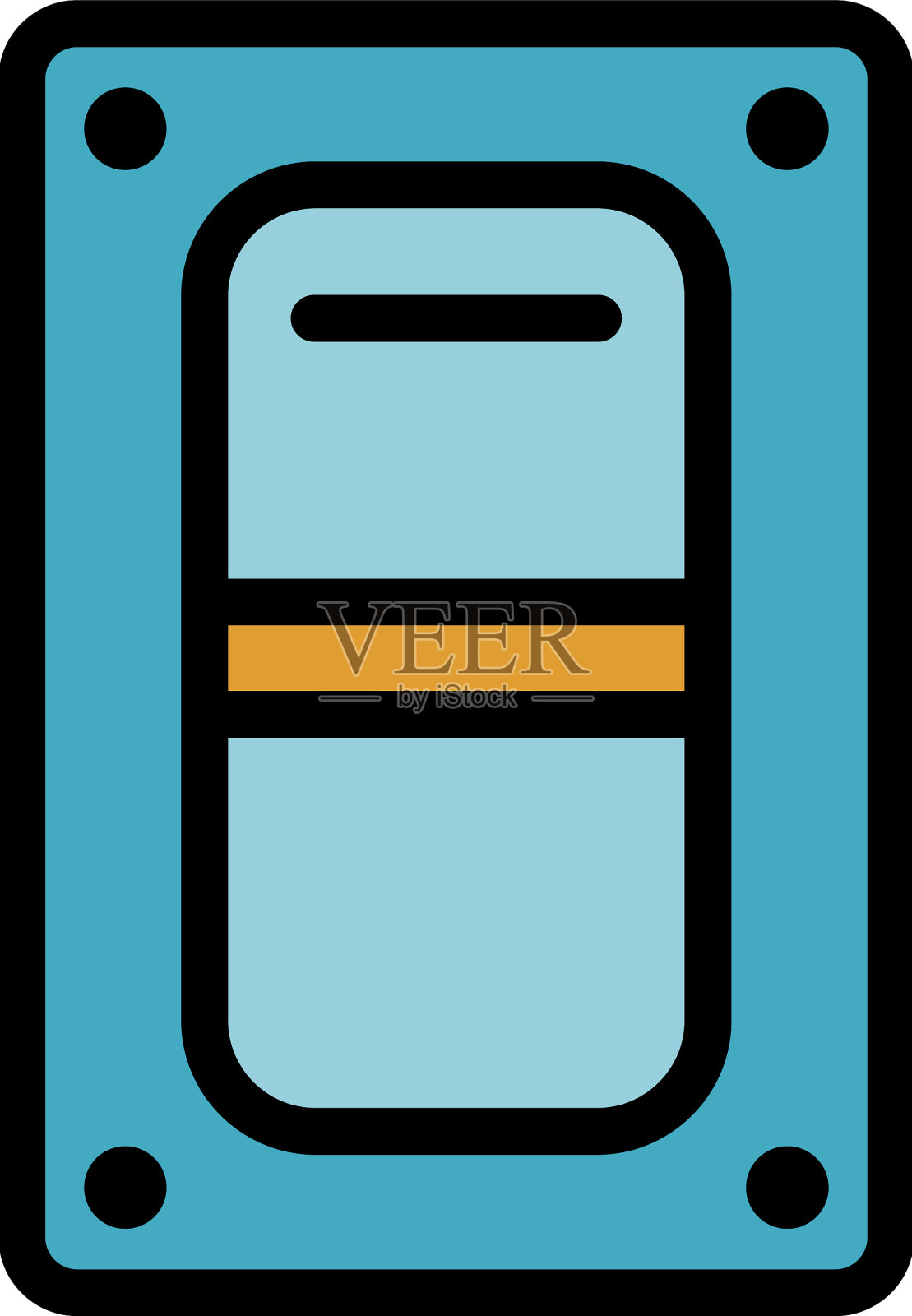 发电机能量开关图标颜色轮廓插画图片素材