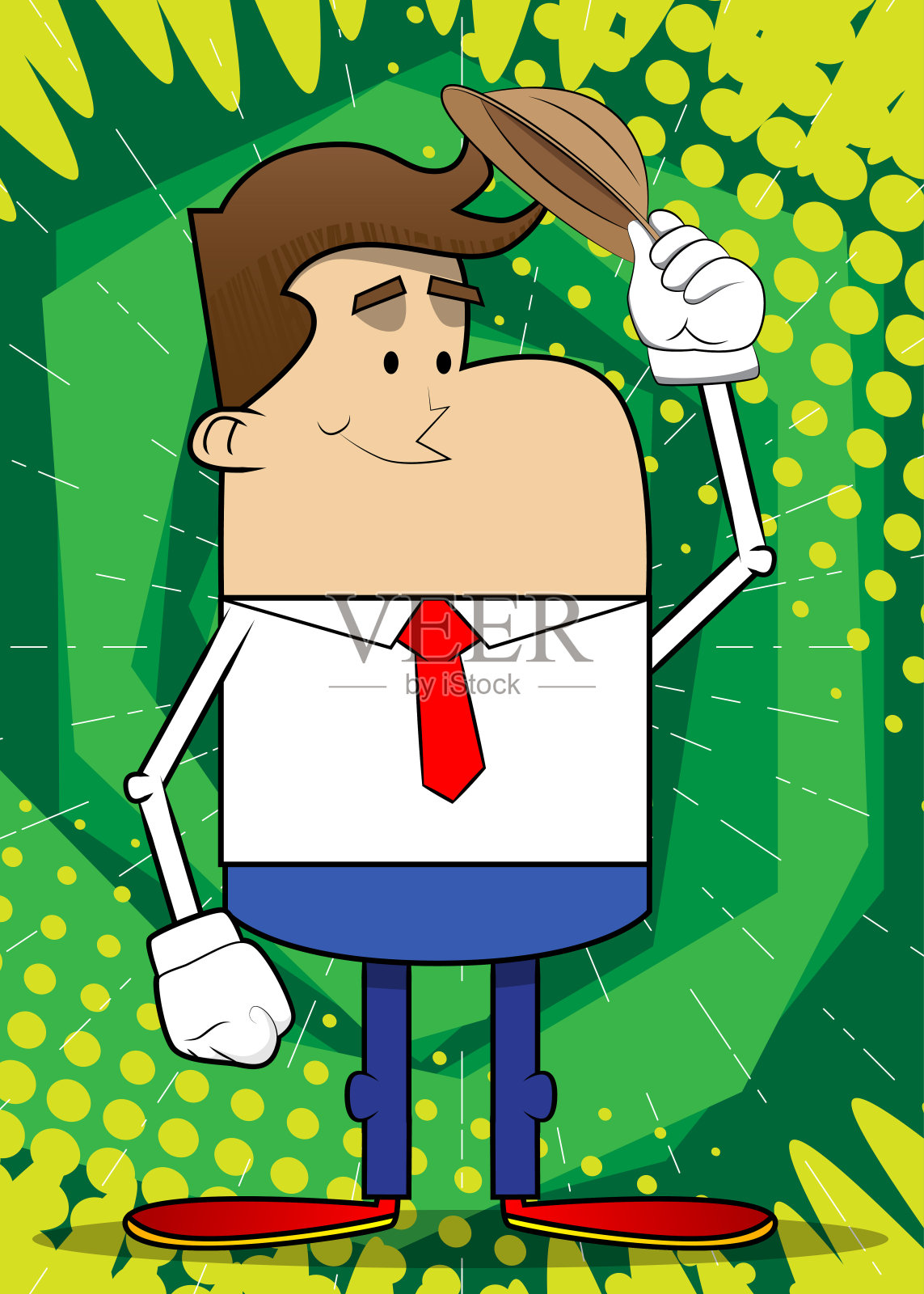 商人脱帽致敬。设计元素图片