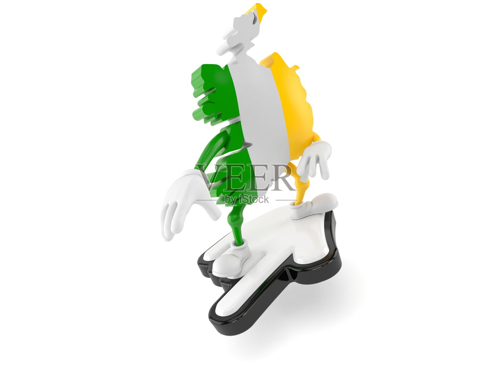 爱尔兰角色在光标上冲浪照片摄影图片