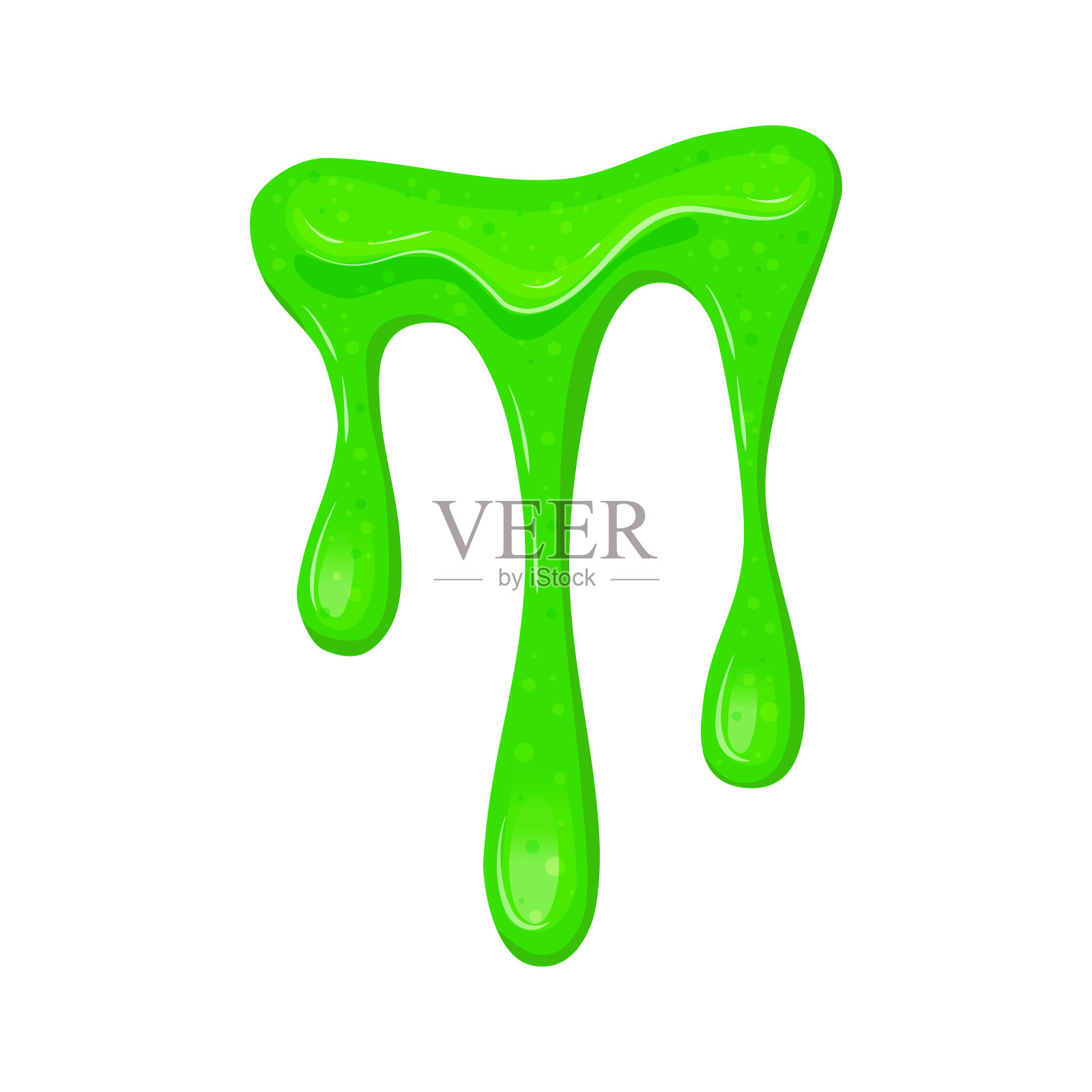 绿色的粘稠的液体。闪亮滴在透明背景上的黏液。设计元素图片