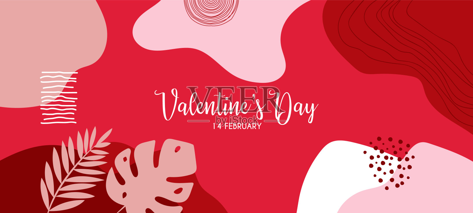 祝你情人节快乐。可用于墙面装饰，明信片，海报，宣传册，社交媒体帖子，移动应用程序，横幅设计和网页/互联网广告设计模板素材