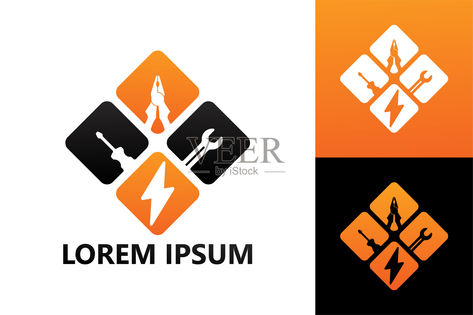 电气维修标志模板设计矢量插画图片素材