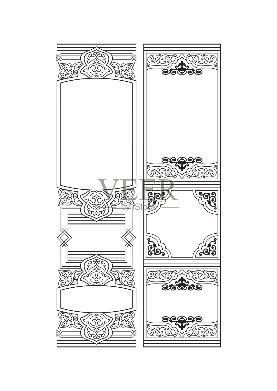 伊斯兰书，框架黑色插画图片素材