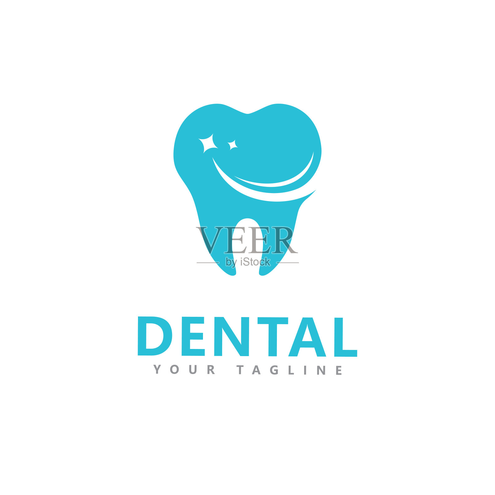牙科概念标志设计模板插画图片素材
