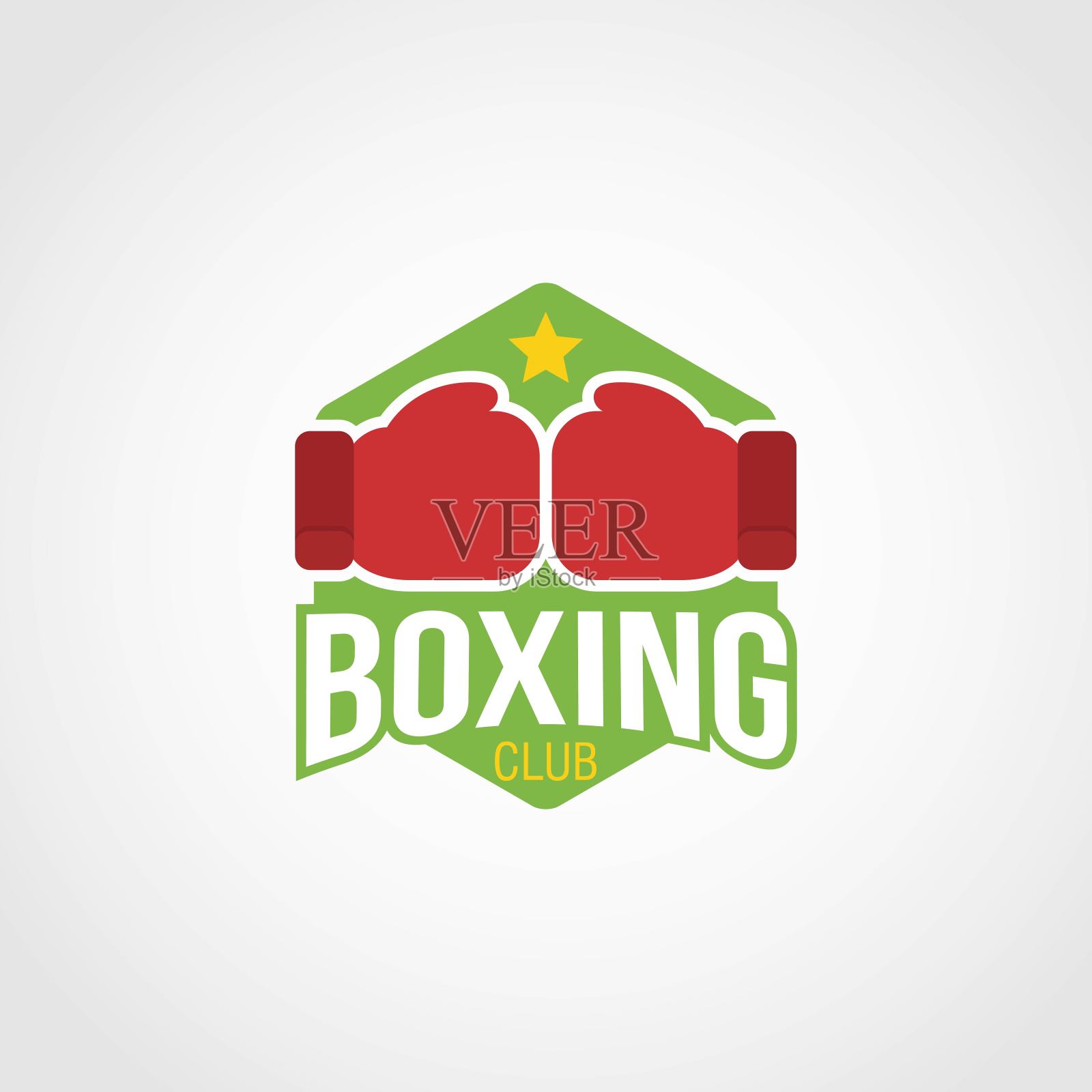 拳击标志设计矢量。插画图片素材