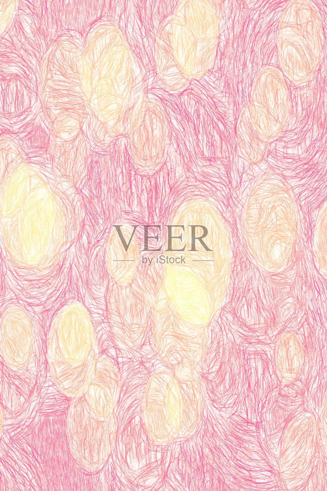 粉红色的手绘背景。铅笔或水彩画，白纸上的抽象纹理。单色。放置你的文本。插画图片素材