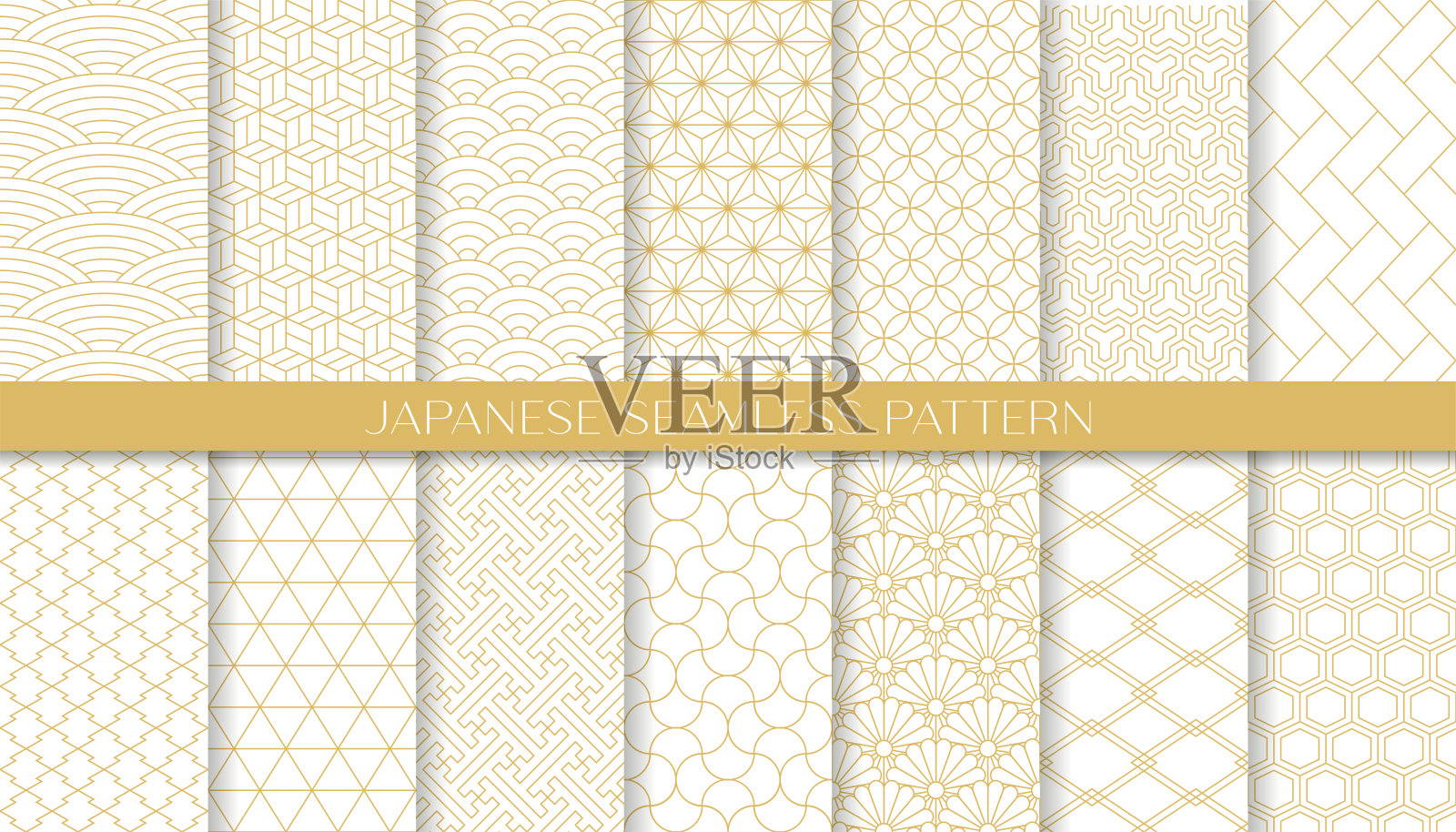 无缝的日本模式。画线设计。插画图片素材