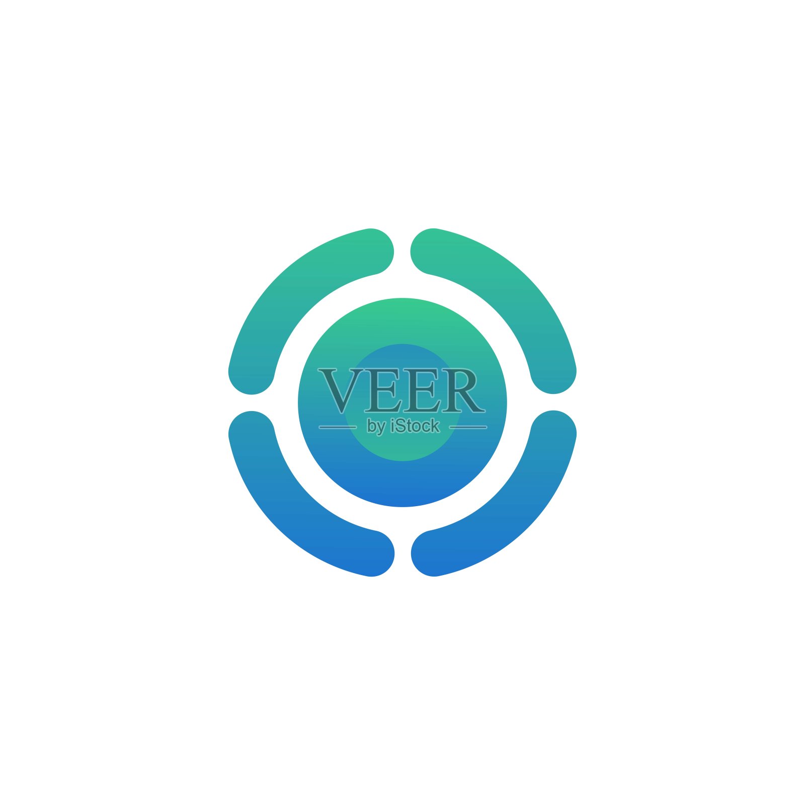 矢量符号插图自然圆圈梯度彩色风格。设计模板素材