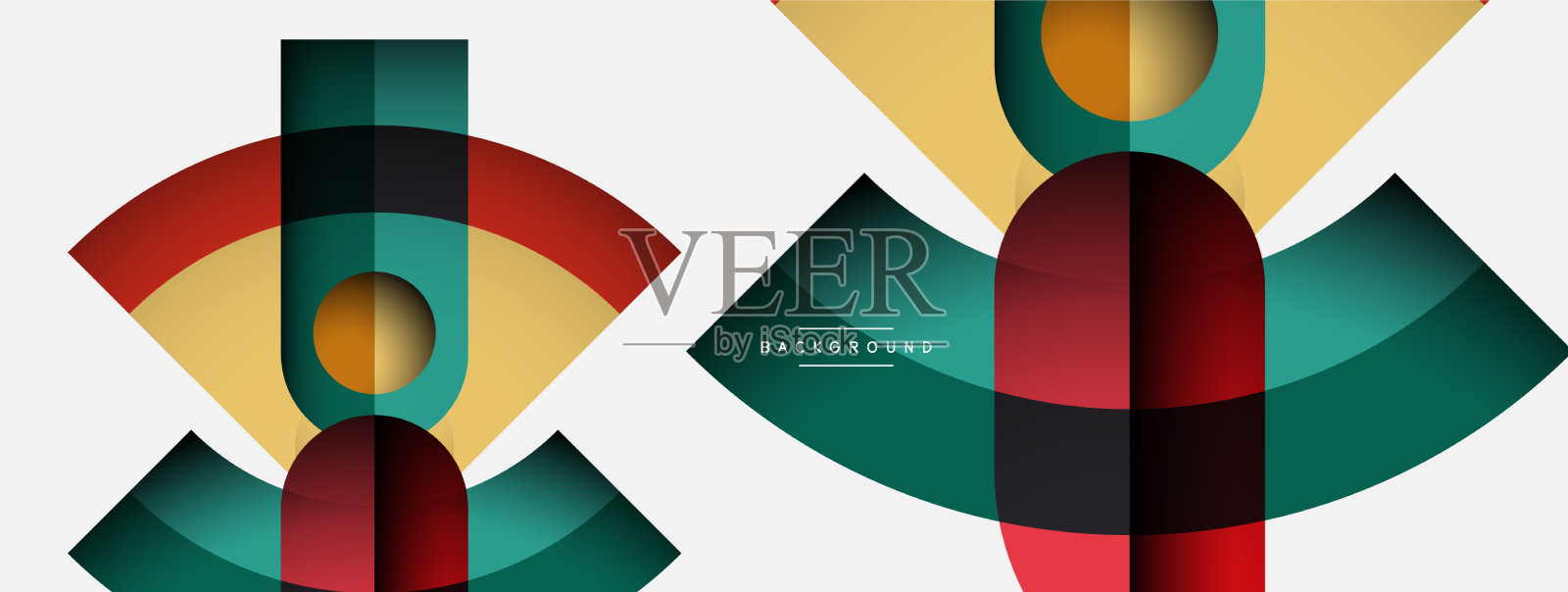 时尚的形状，颜色，最小的设计组成插画图片素材