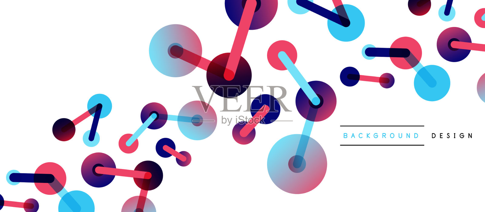 抽象背景的圆点由线连接插画图片素材