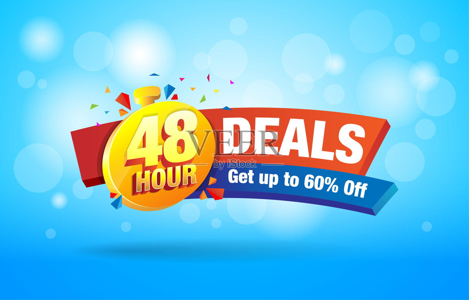 48小时的交易得到高达60%的折扣为每小时的活动。48小时的交易或促销模板。照片摄影图片
