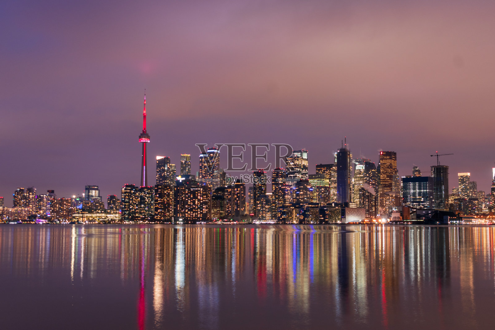 多伦多天际线夜景照片摄影图片