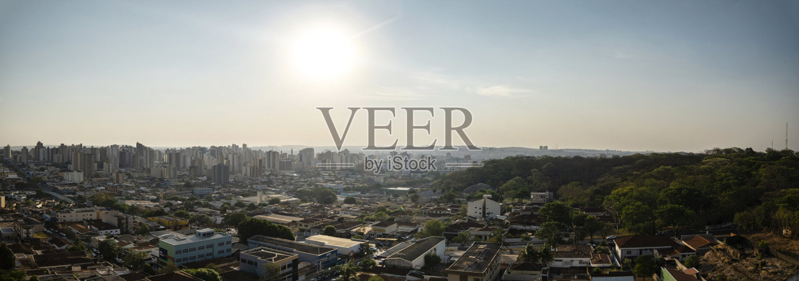 Ribeirao Preto的森林和中心的空中全景照片摄影图片