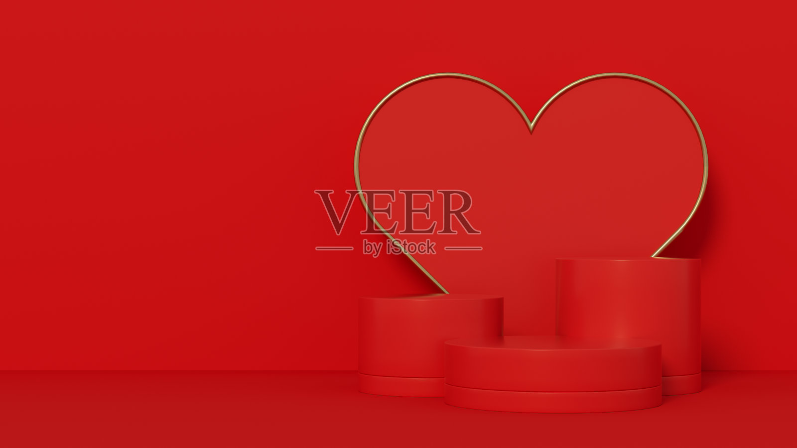 空讲台，底座，产品展示台，情人节心形照片摄影图片