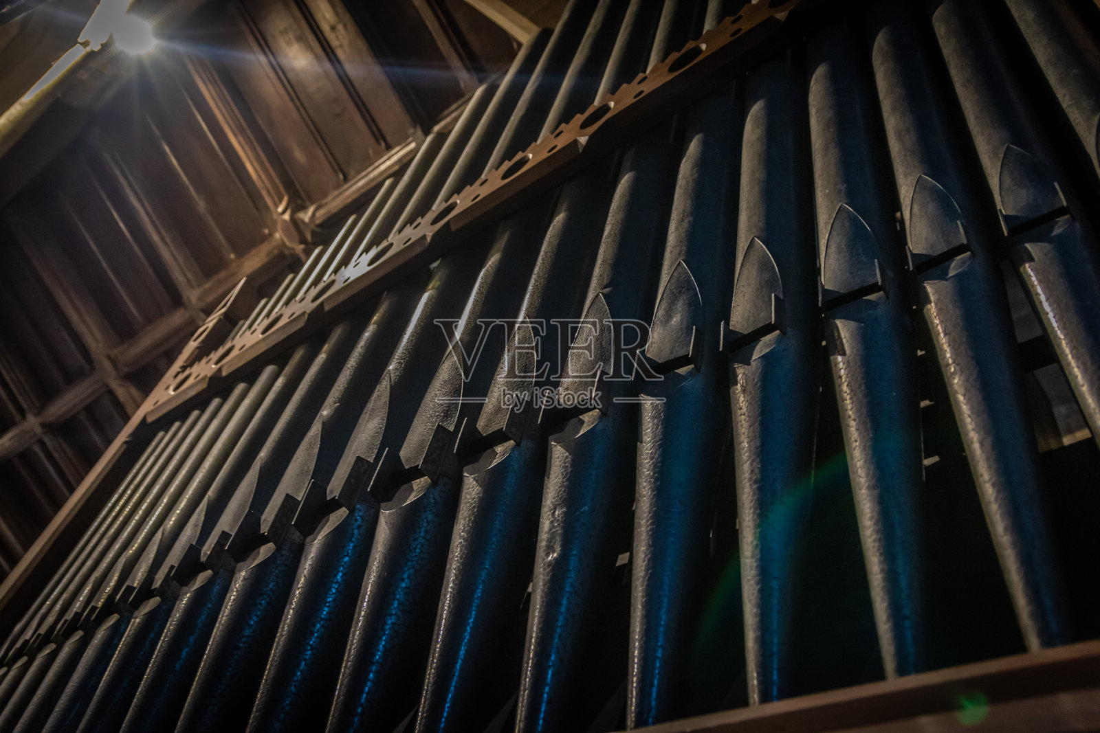 教堂风琴的风笛照片摄影图片