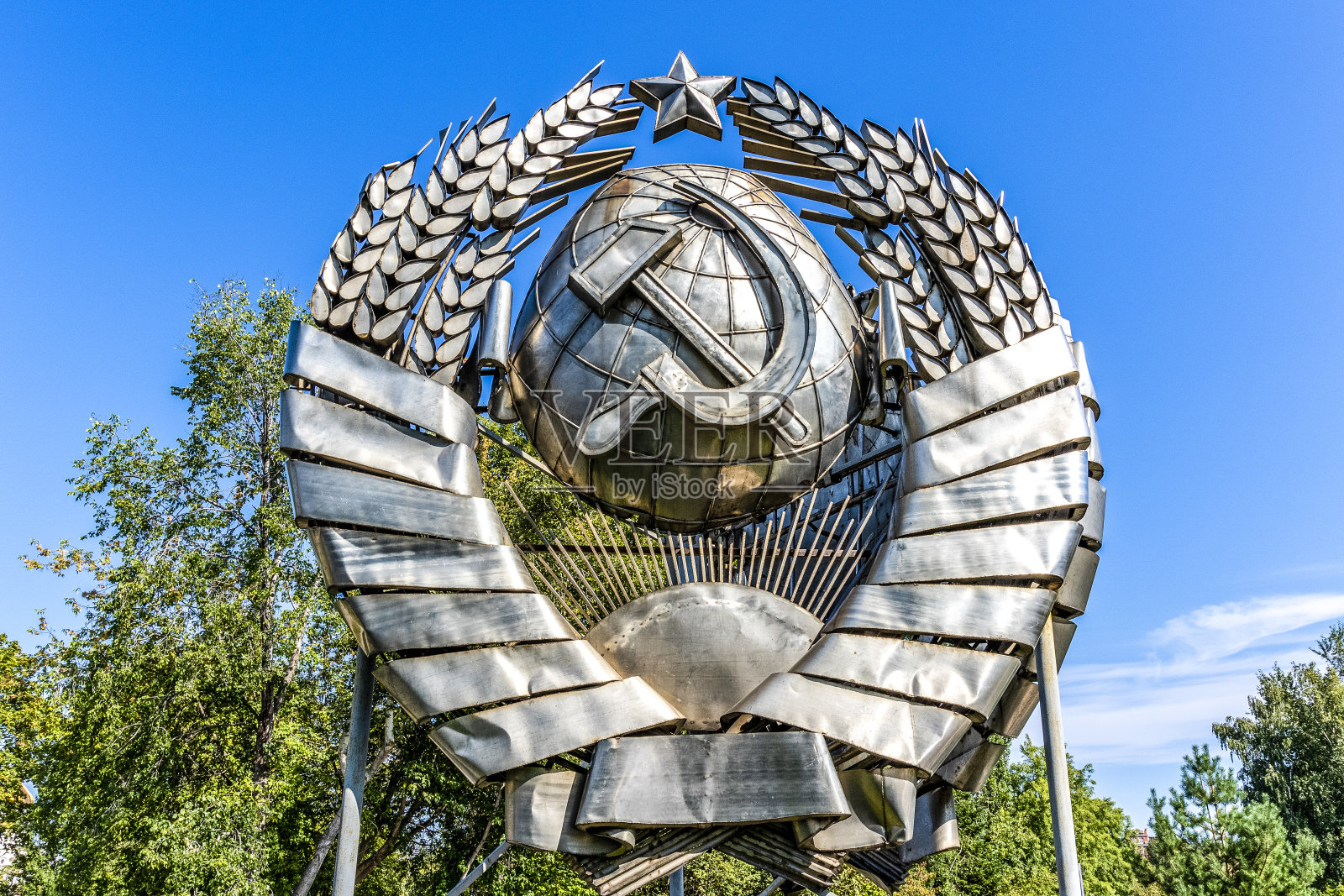 苏联标志纪念碑，在莫斯科的倒下纪念碑公园，俄罗斯，欧洲照片摄影图片