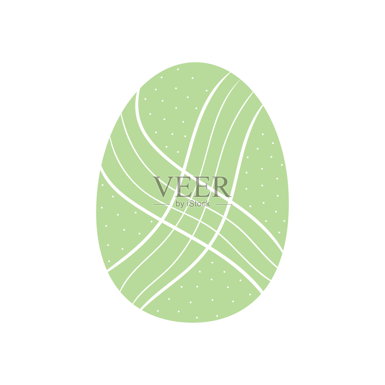 美丽的插图与白色装饰绿色复活节彩蛋在白色的背景。矢量插图。插画图片素材