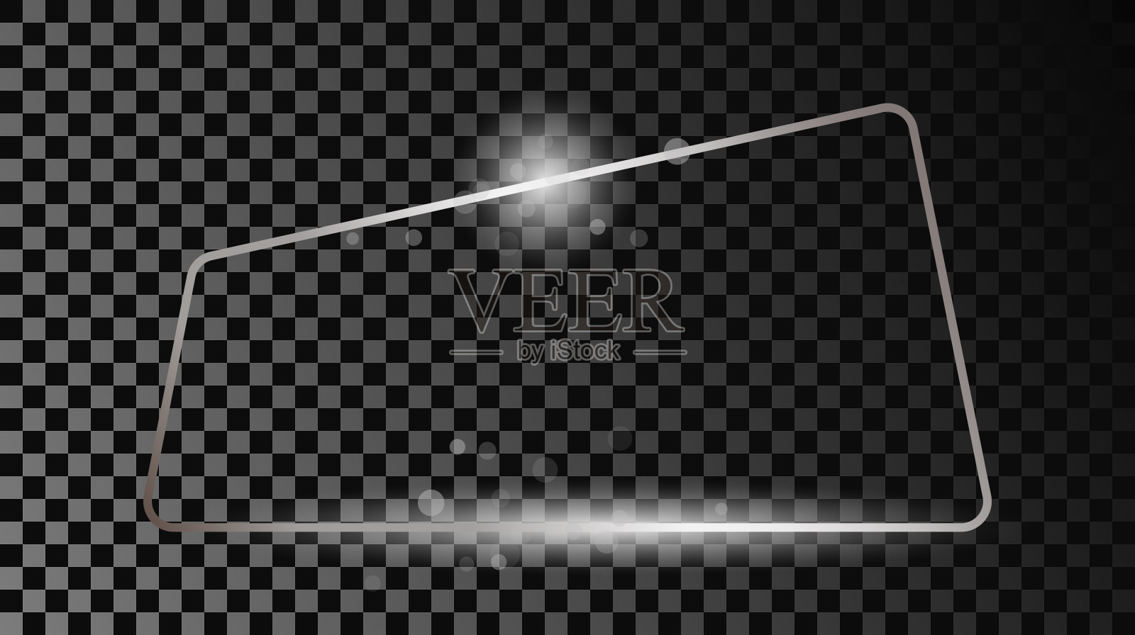 银色发光梯形框架与火花插画图片素材