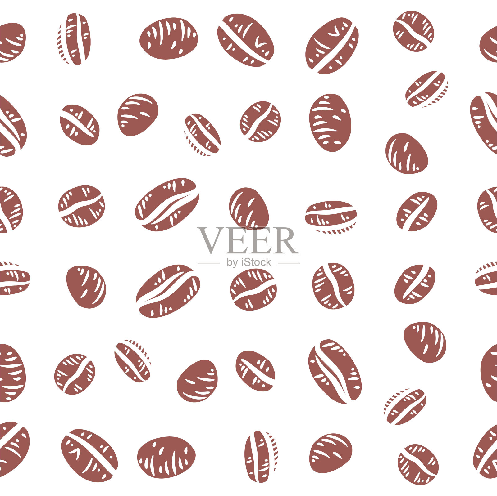 咖啡豆无缝图案背景插画图片素材