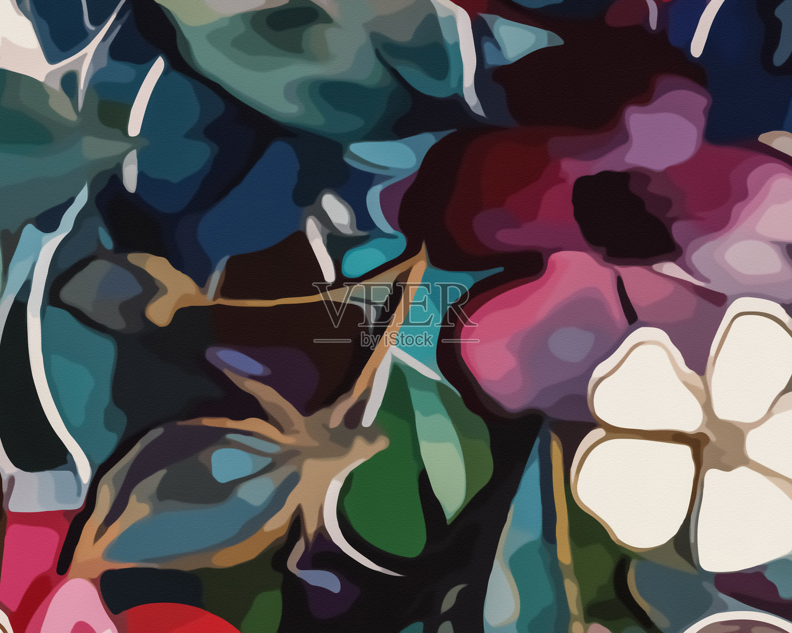 午夜的花插画图片素材