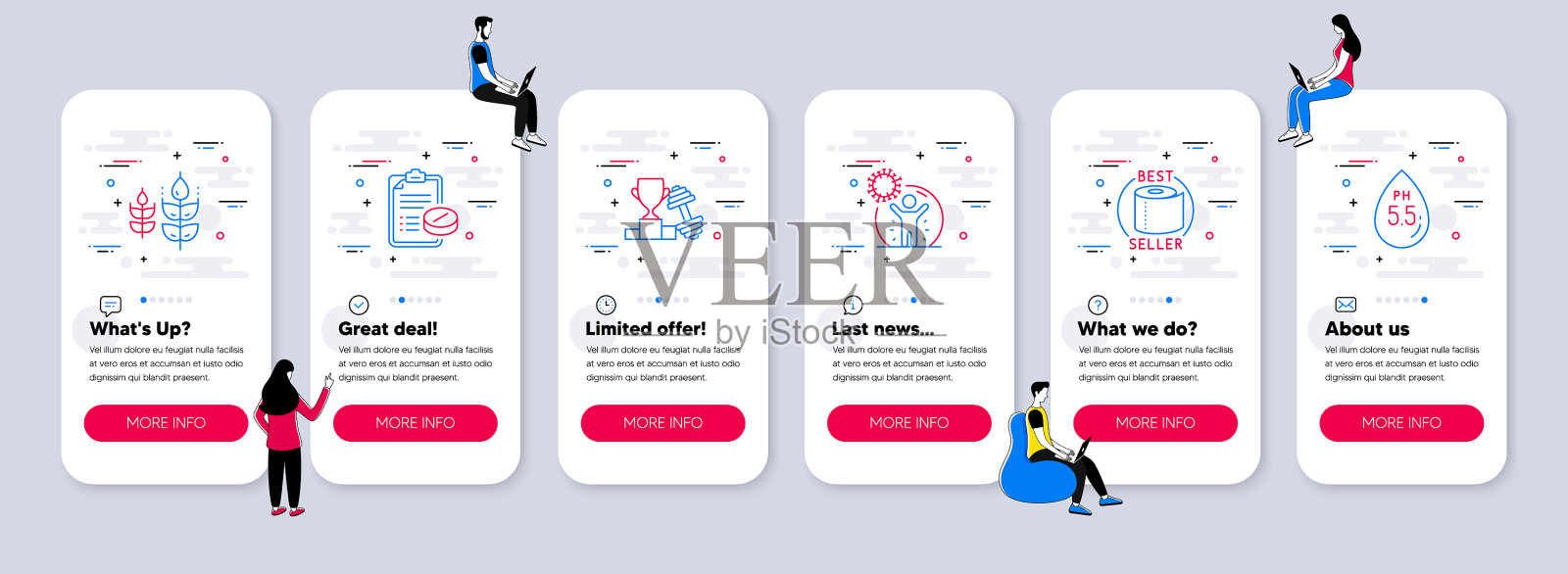 与厕所相关的医疗保健图标集图标素材