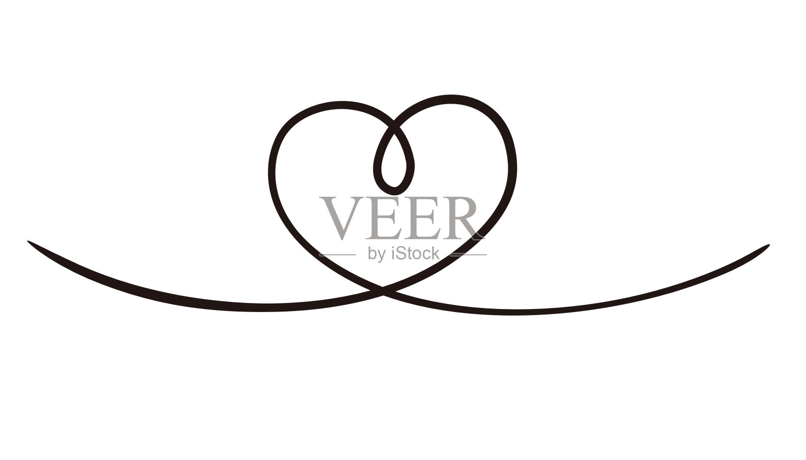 黑色涂鸦心，矢量手绘线插图插画图片素材