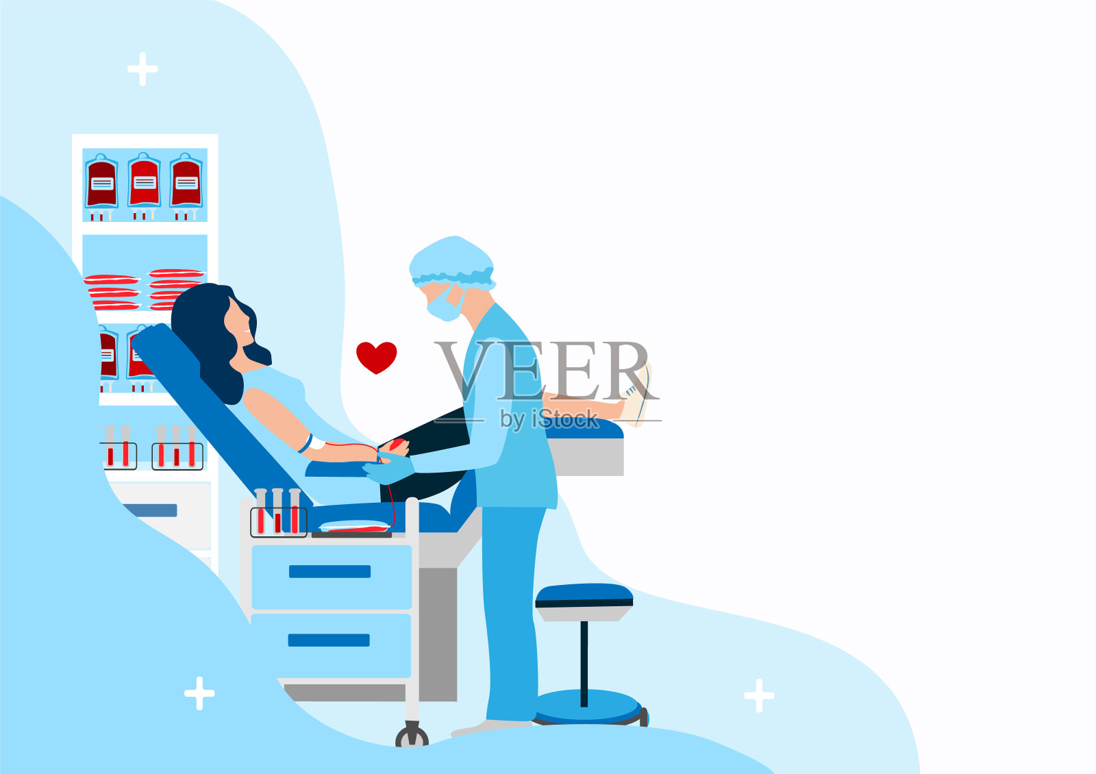 献血插画图片素材